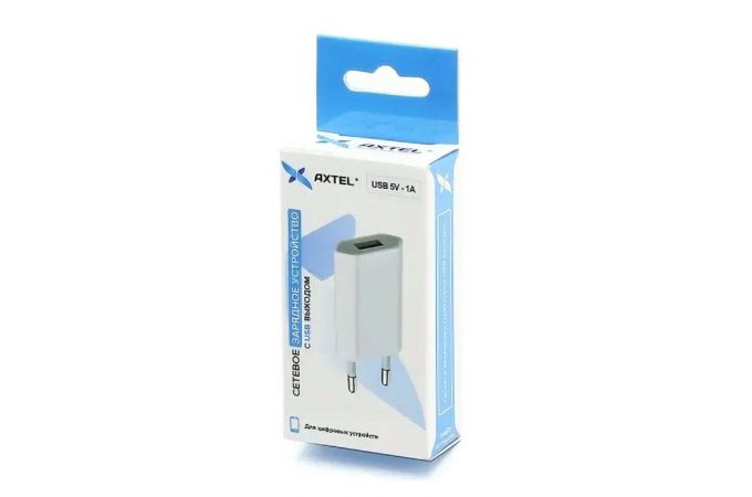 Сетевое зарядное устройство USB AXTEL 1000mAh (белый)