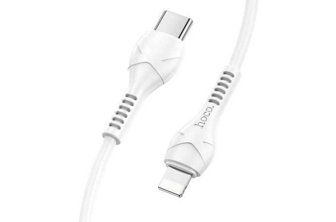 Кабель USB Type-C - Lightning HOCO X55, 3A PD20W (белый) 1м (с усилением сгиба)