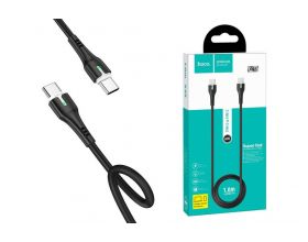 Кабель USB Type-C - USB Type-C HOCO X45, 3A PD60W (черный) 1м (LED индикатор)