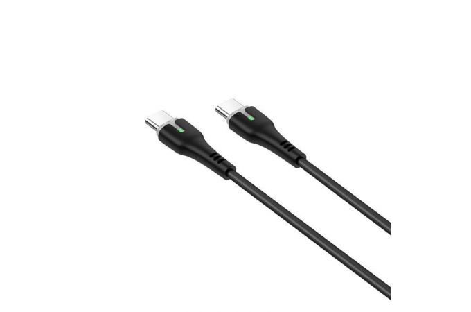 Кабель USB Type-C - USB Type-C HOCO X45, 3A PD60W (черный) 1м (LED индикатор)