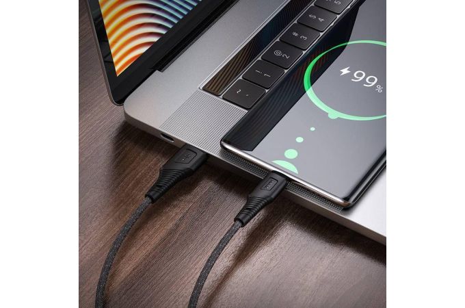 Кабель USB - USB Type-C HOCO X58, 3A (черный) 1м (силиконовый)