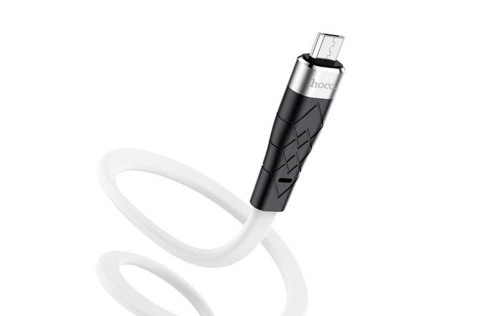 Кабель USB - MicroUSB HOCO X53 2,4A (белый) 1м (силикон)