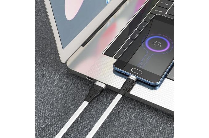 Кабель USB - MicroUSB HOCO X53 2,4A (белый) 1м (силикон)