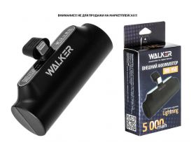 Универсальный дополнительный аккумулятор Power Bank Walker WB-950 Mini, 5000 mAh, Li-Pol, 2.1A вх/вых, Lightning, индик, подставка, черное