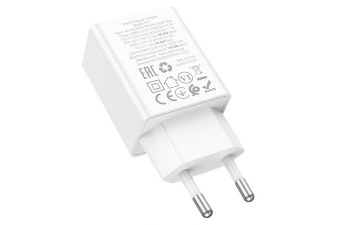 Сетевое зарядное устройство USB + USB-C HOCO N71 Nuevo PD30W+QC3.0 (черный)
