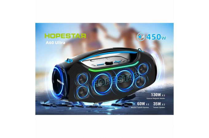 Портативная беспроводная колонка HOPESTAR A60 ULTRA (черный) 450W