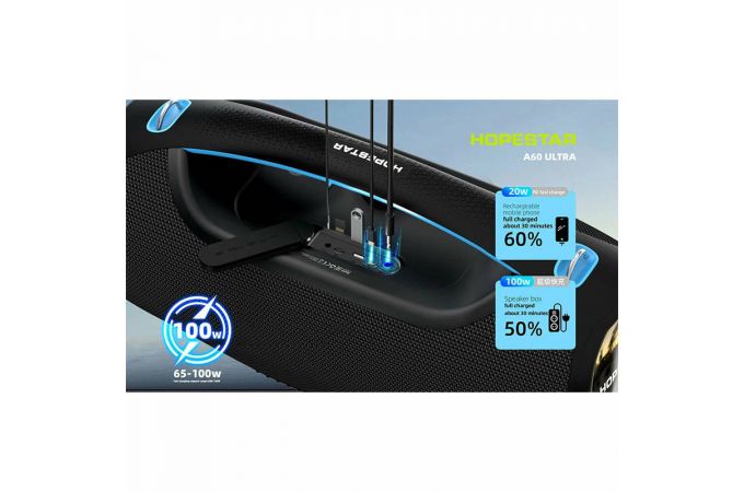 Портативная беспроводная колонка HOPESTAR A60 ULTRA (черный) 450W