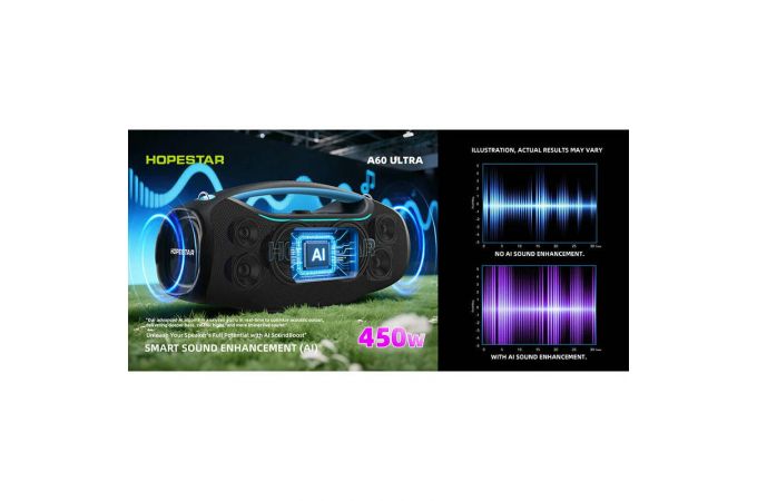 Портативная беспроводная колонка HOPESTAR A60 ULTRA (черный) 450W