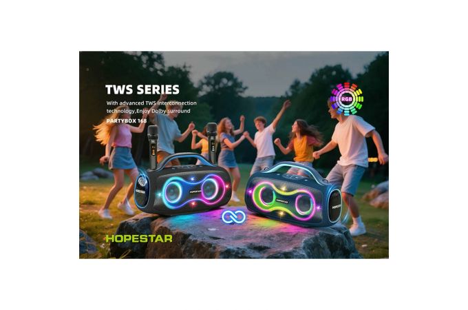 Портативная беспроводная колонка HOPESTAR PARTY BOX 168 (серый) 400W