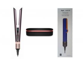 Фен выпрямитель для волос DYSO HT01 с кейсом (фиолетовый с розовым)