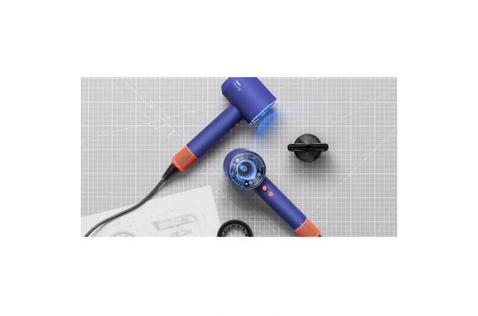 Фен DYSO HD16 с искуственным интелектом и приложением (Малайзия) Синий с фиолетовым