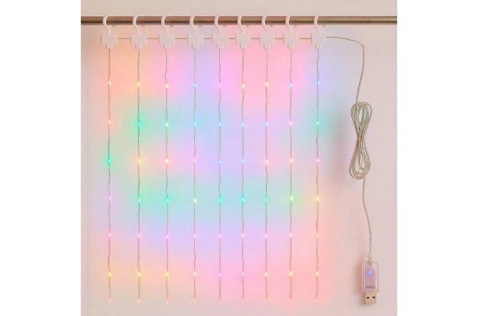 Гирлянда-штора с крючком Огонек OG-LDG26 LED RGB (3х2м, пульт, BT)