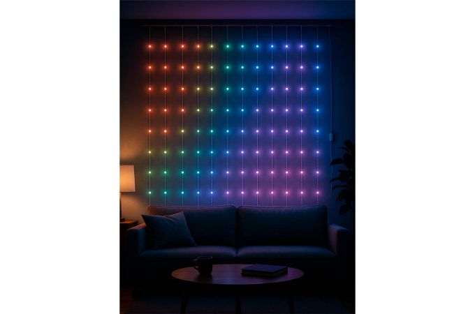 Гирлянда-штора с крючком Огонек OG-LDG26 LED RGB (3х2м, пульт, BT)