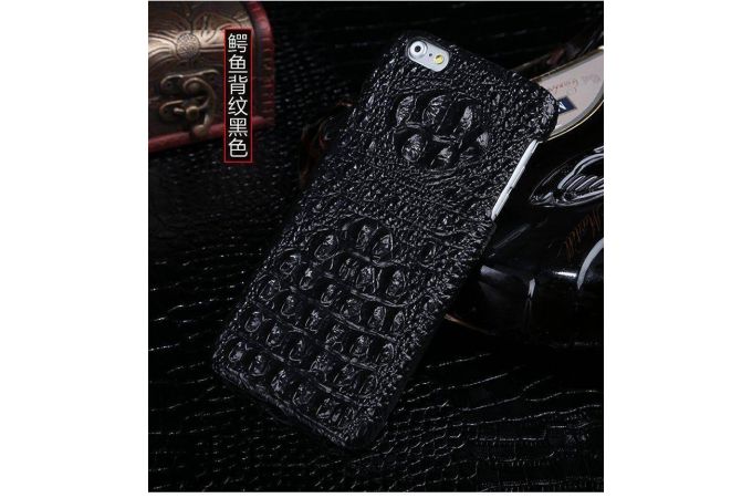 Чехол FASHION для Apple iPhone 7 натуральная кожа голова крокодила (черный)