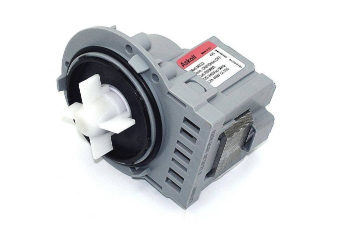 Насос сливной (помпа) Askoll 40 Вт M19/M47/M231XP/M332/M224XP для стиральной машины Samsung алюминий