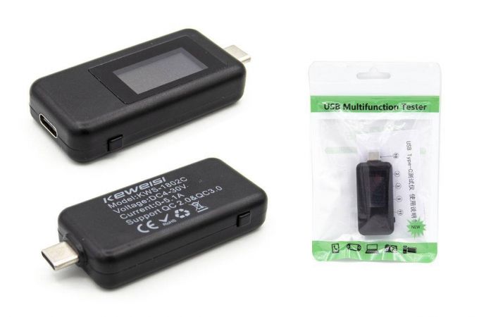 Тестер USB-зарядки Type-C (черный)
