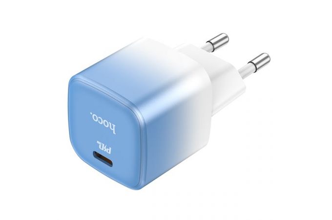 Сетевое зарядное устройство USB-C HOCO C101A PD 20W (бело-голубой)