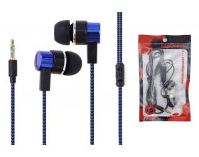 Наушники вакуумные проводные TOPGREAT c микрофоном (синий)