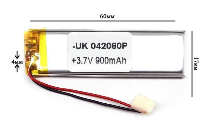Универсальный аккумулятор 60x17x4 3.7V 900mAh (042060P) (3/1)