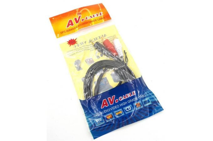 Кабель аудио Jack 3,5 - 2 RCA (папа - папа) 1.5 м черный (TRS201)