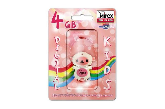 Флешка USB 2.0 Mirex SHEEP PINK 4GB (ecopack)
