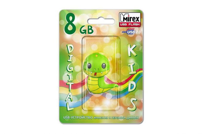 Флешка USB 2.0 Mirex SNAKE GREEN 8GB (ecopack)