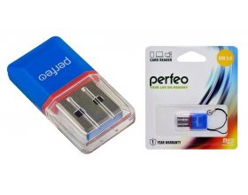 Картридер Perfeo Card Reader Micro SD, (PF-VI-R008 Blue) синий