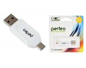 Картридер Perfeo Card Reader SD/MMC+Micro SD+MS+M2 + adapter with OTG, (PF-VI-O004 Blue) синий