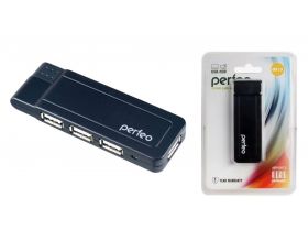 Разветвитель USB HUB Perfeo 4 Port, (PF-VI-H021 Black) чёрный