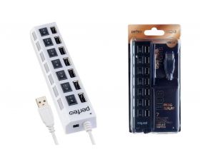 Разветвитель USB HUB Perfeo 7 Port, (PF-H033 White) белый