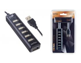 Разветвитель USB HUB Perfeo 7 Port, (PF-H034 Black) чёрный