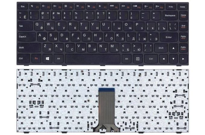 Клавиатура для ноутбука Lenovo Flex 2-14 G40-30 G40-70 черная с черной рамкой без подсветки