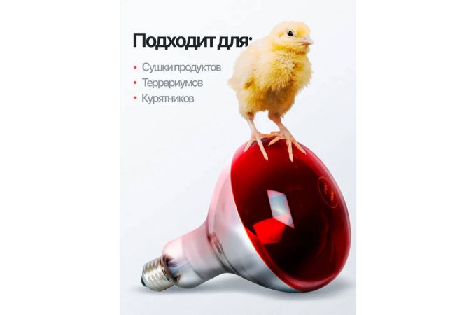 Огонек OG-LDP42A Инфракрасная лампа (Е27,100Вт)(УПАКОВКА 2ШТ)