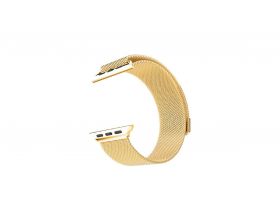 Металлический магнитный браслет  "Миланское плетение" для Apple Watch 38-40 мм цвет золотистый
