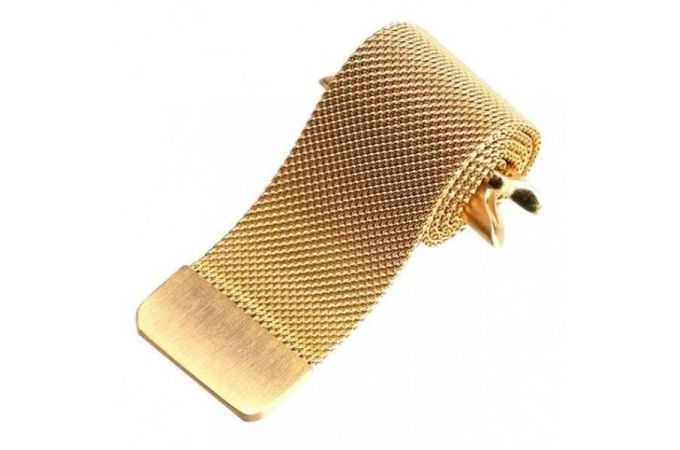 Металлический магнитный браслет  "Миланское плетение" для Apple Watch 38-40 мм цвет золотистый