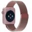 Металлический магнитный браслет  "Миланское плетение" для Apple Watch 42-44 мм цвет розовый песок