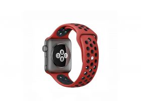 Ремешок силиконовый  "Спорт вариант 2" Apple Watch 38-40 мм красно-черный
