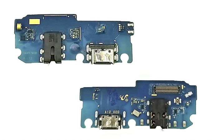 Шлейф для Samsung A125F/ M127F Galaxy A12/ M12 с разъемом зарядки + разъем гарнитуры (плата) HQ