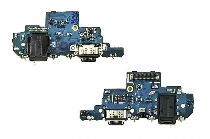 Шлейф для Samsung A525F/ A528B Galaxy A52/ A52s с разъемом зарядки + разъем гарнитуры (плата) HQ