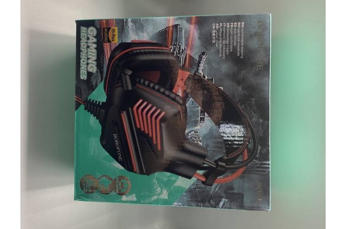 Наушники мониторные проводные с микрофоном BOROFONE BO101 Racing gaming headphones (красный) (УЦЕНКА! МЯТАЯ УПАКОВКА)
