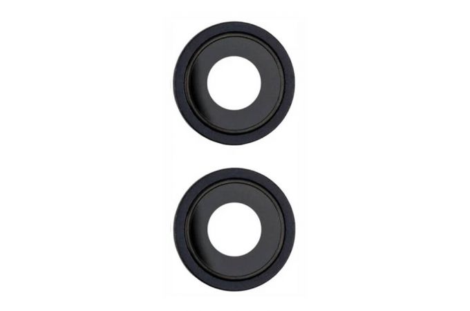 Стекло камеры для iPhone 13/ 13 mini + рамка (черный) (2 в 1)