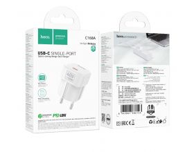 Сетевое зарядное устройство USB-C HOCO C168A Surpass PD40W (белый)