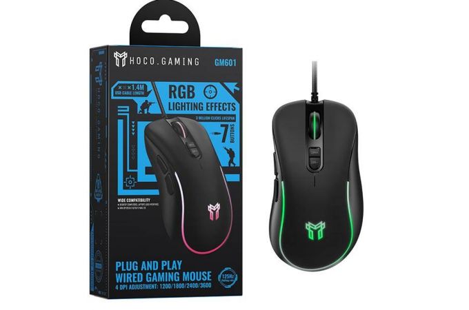 Мышь проводная HOCO GM601 business wired mouse black