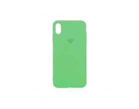 Чехол для iPhone X/XS Max Soft Touch с логотипом "Сердце" (ярко-зеленый)
