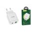 Сетевое зарядное устройство USB + USB-C HOCO N5 Favor dual PD 20W (для iPhone 11-12 серий) (белый)