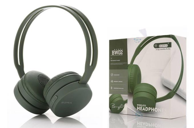 Наушники мониторные беспроводные EZRA BW02 Bluetooth (зеленый)