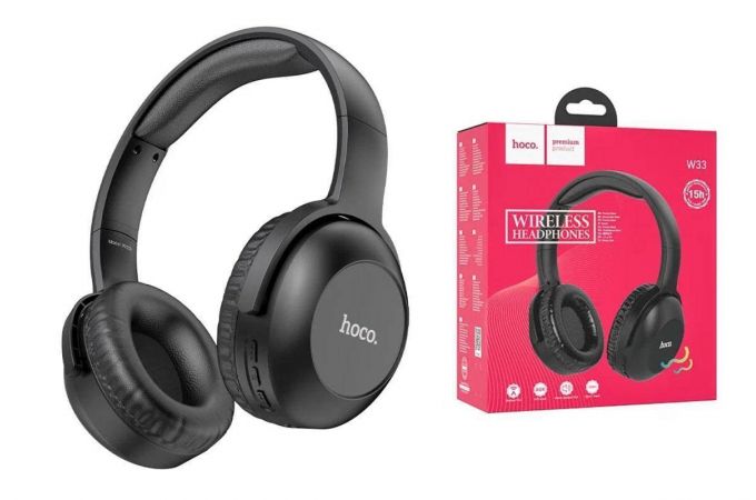 Наушники мониторные беспроводные HOCO W33 Art sound BT wireless headphones Bluetooth (черный)