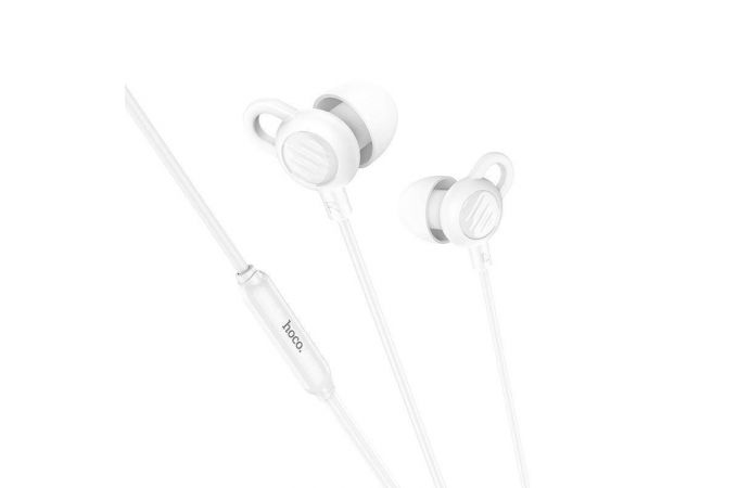Наушники вакуумные проводные HOCO M89 Comfortable earphones with with microphone (белый)