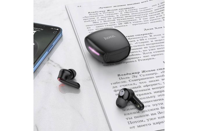 Наушники вакуумные беспроводные HOCO EW13 Magic flowtrue wireless BT headset Bluetooth (черный)