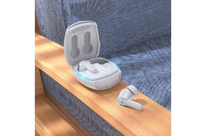 Наушники вакуумные беспроводные HOCO EW13 Magic flowtrue wireless BT headset Bluetooth (серый)